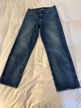 7 For All Mankind Women’s Straight Jeans - Dark Blue Wash